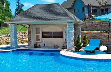 Shaded Swim Up Bar with Outdoor Kitchen Shaded Swim Up Bar with Outdoor Kitchen