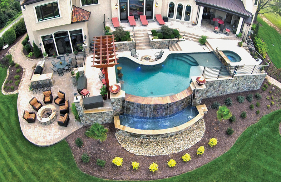 elaborate-multi-level-pool-and-deck-with-various activity-areas