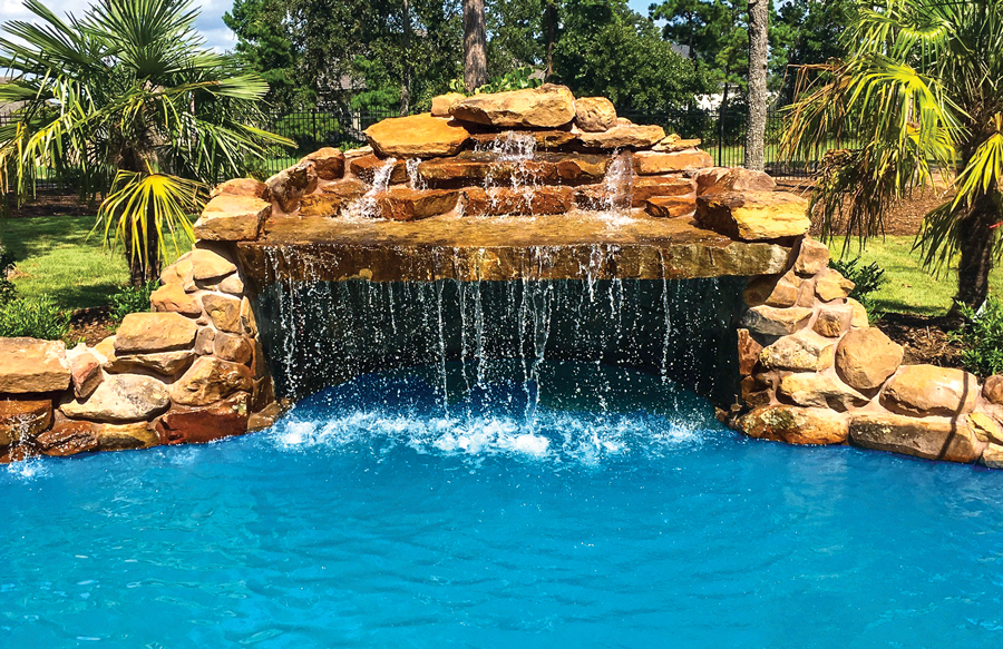 natural stone grotto pool waterfall