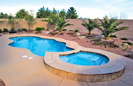 Pool With Elevated Custom Spa Pool With Elevated Custom Spa