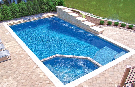 Rectangular Pool With Interior SPA Rectangular Pool With Interior SPA