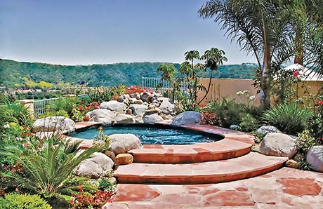 Stand Alone Spa With Rock Waterfall Stand Alone Spa With Rock Waterfall