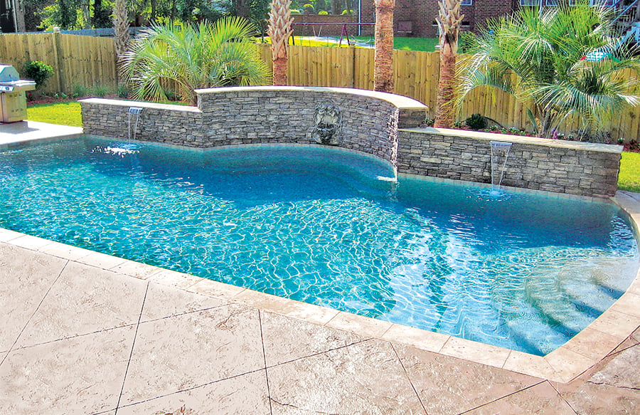 Swimming pool deck sealed stamped concrete Swimming pool deck sealed stamped concrete