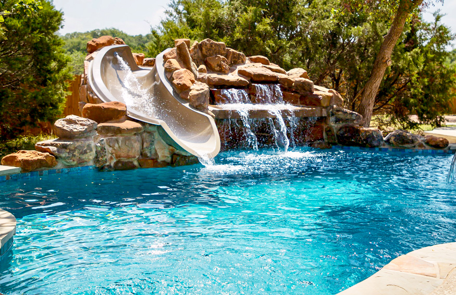 swimming-pool-with-rock-waterfall-slide